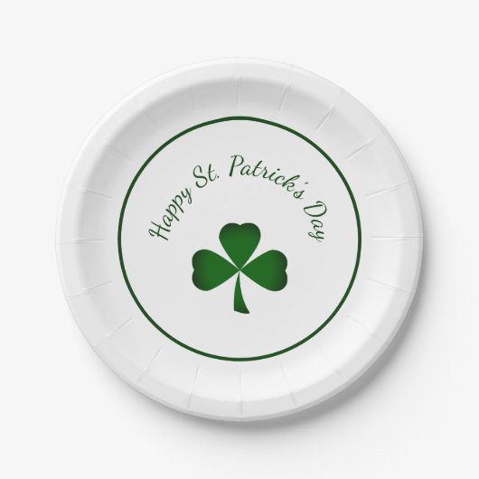 Happy St. Patrick's Day Green Kleeblatt Pappteller (Vorderseite)