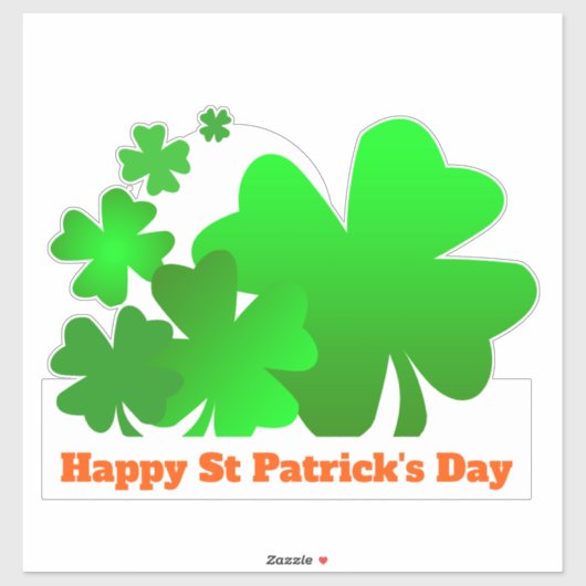 Happy St Patrick's Day Green Kleeblatt personalisi Aufkleber (Blatt)