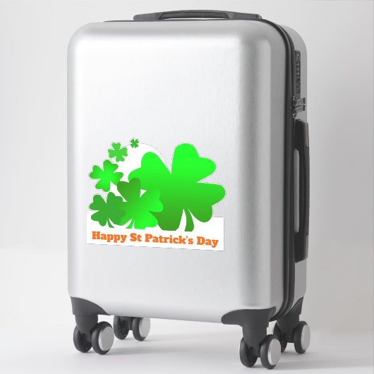 Happy St Patrick's Day Green Kleeblatt personalisi Aufkleber (Koffer)