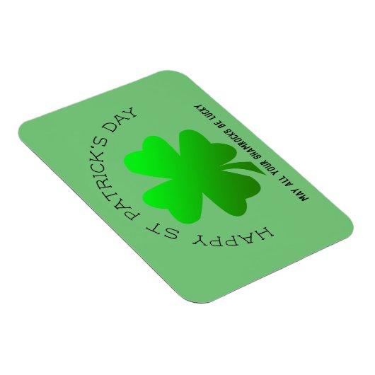Happy St Patrick's Day Green Kleeblatt personalisi Magnet (Rechte Seite)