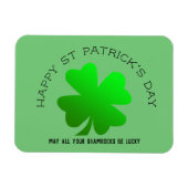 Happy St Patrick's Day Green Kleeblatt personalisi Magnet (Horizontal)