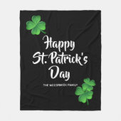 Happy St Patricks Day Green Kleeblatt Personalisie Fleecedecke (Vorderseite)
