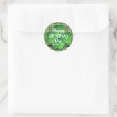 Happy St Patricks Day Green Kleeblatt Personalisie Runder Aufkleber (Tasche)