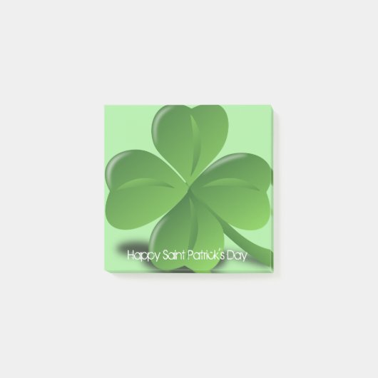 Happy St. Patricks Day Green Kleeblatt Post-it Klebezettel (Vorderseite)