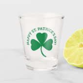 Happy St. Patrick's Day Green Kleeblatt Schnapsglas (Vorderseite)