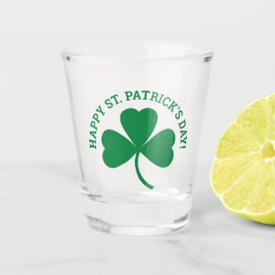 Happy St. Patrick's Day Green Kleeblatt Schnapsglas