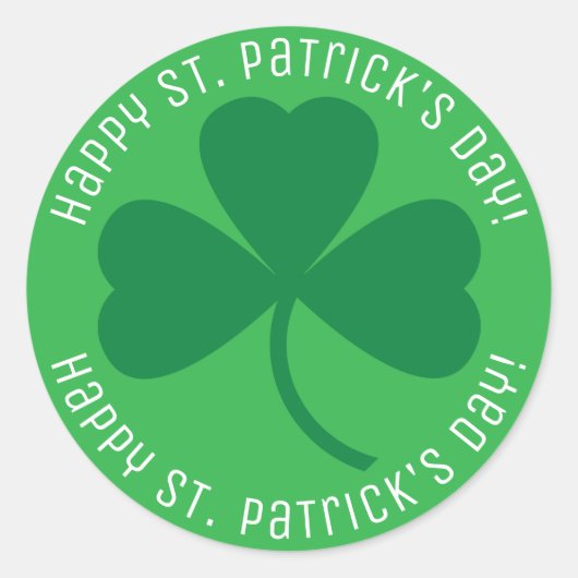 Happy St. Patrick's Day Green Kleeblatt Stickers (Vorderseite)