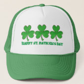 Happy St. Patrick's Day Green Kleeblatt Truckerkappe (Vorderseite)