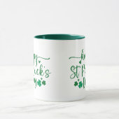 Happy St Patrick's Day Green Kleeblatts and Hearts Tasse (Zentrum)