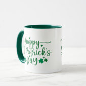 Happy St Patrick's Day Green Kleeblatts and Hearts Tasse (Vorderseite Links)