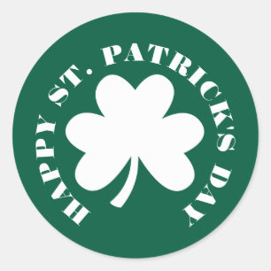 Happy St. Patrick's Day Green Kleeblatts Familie Runder Aufkleber