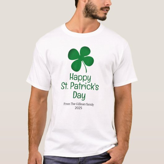 Happy St. Patrick's Day Green Kleeblatts Familie T-Shirt (Vorderseite)