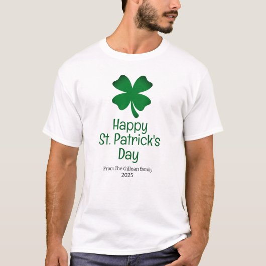 Happy St. Patrick's Day Green Kleeblatts Familie T-Shirt (Vorderseite)