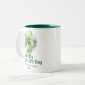 Happy St. Patrick's Day Green Kleeblatts Familie Zweifarbige Tasse (Vorderseite Links)