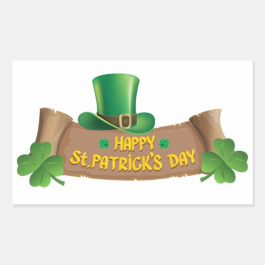 Happy St Patricks Day Green Kleeblatts | Urlaub Rechteckiger Aufkleber (Vorderseite)