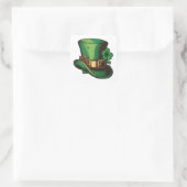 Happy St Patrick's Day Green Leprechaun Hat Quadratischer Aufkleber (Tasche)