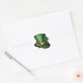 Happy St Patrick's Day Green Leprechaun Hat Quadratischer Aufkleber (Umschlag)