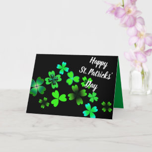 Happy St. Patrick's Day, Green Lucky Clovers Karte