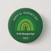 Happy St Patricks Day Green Rainbow Irish Kleeblat Button (Vorderseite)