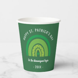 Happy St Patricks Day Green Rainbow Irish Kleeblat Pappbecher