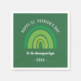 Happy St Patricks Day Green Rainbow Irish Kleeblat Serviette