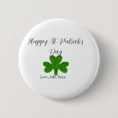 Happy St. Patrick's day green shamrock name Button (Vorderseite)