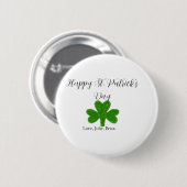 Happy St. Patrick's day green shamrock name Button (Vorne & Hinten)