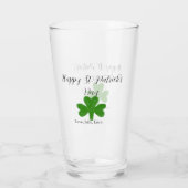 Happy St. Patrick's day green shamrock name Glas (Rückseite)