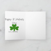 Happy St. Patrick's day green shamrock name Karte (Innenseite)