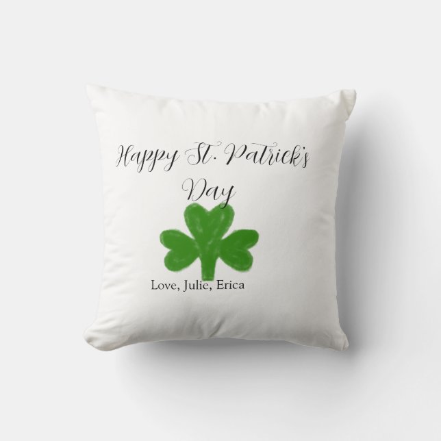 Happy St. Patrick's day green shamrock name  Kissen (Vorderseite)