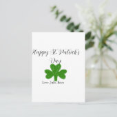 Happy St. Patrick's day green shamrock name Postkarte (Stehend Vorderseite)