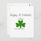 Happy St. Patrick's day green shamrock name Postkarte (Vorne/Hinten)