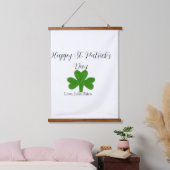 Happy St. Patrick's day green shamrock name Wandteppich Mit Holzrahmen (Schlafzimmer)