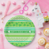 Happy St. Patrick's Day Green Streifen Pappteller (Party)