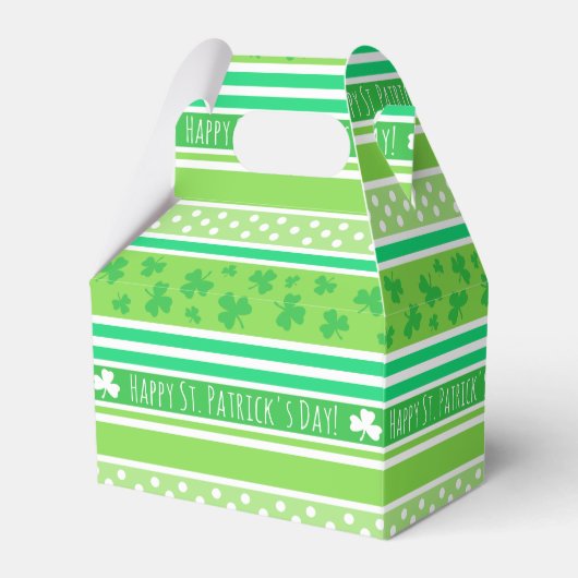 Happy St Patrick's Day Green Stripes Geschenkschachtel (Vorderseite)