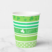 Happy St Patrick's Day Green Stripes Pappbecher (Rechts)