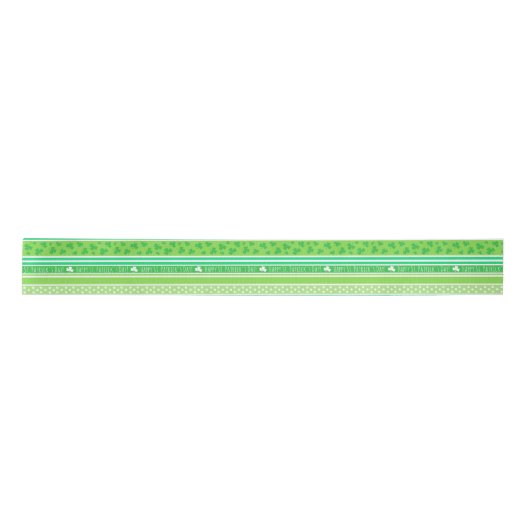 Happy St Patrick's Day Green Stripes Satinband (Vorderseite)