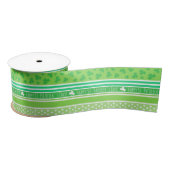 Happy St Patrick's Day Green Stripes Satinband (Spule)