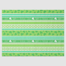 Happy St Patrick's Day Green Stripes Seidenpapier