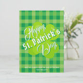 Happy St. Patrick's Day Green Tartan Lucky Clover (Stehend Vorderseite)