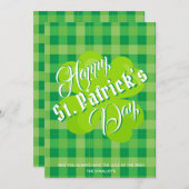 Happy St. Patrick's Day Green Tartan Lucky Clover (Vorne/Hinten)