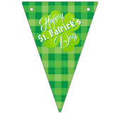 Happy St. Patrick's Day Green Tartan Lucky Clover Wimpelkette (Dritte Fahne)