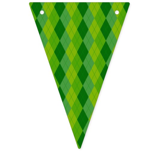 Happy St. Patrick's Day Green Tartan Lucky Clover Wimpelkette (Zweite Fahne)