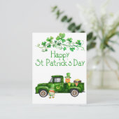 Happy St. Patrick's Day Green Truck Gnomes Postkarte (Stehend Vorderseite)