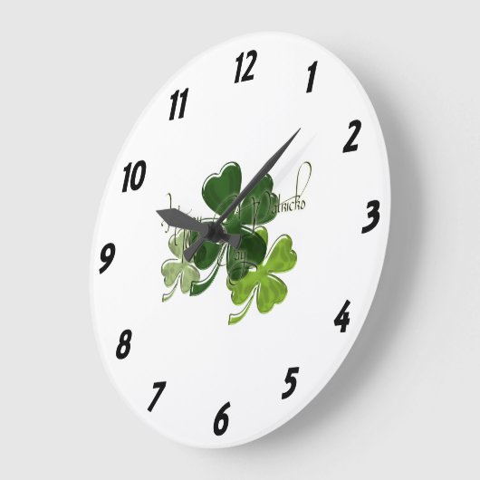 Happy St. Patrick's Day Große Wanduhr (Winkel)