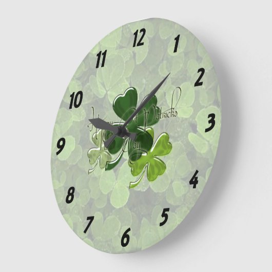 Happy St. Patrick's Day Große Wanduhr (Winkel)