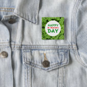 Happy St.Patrick's Day grüne Kleeblatt Knopf Button (Beispiel)