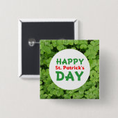 Happy St.Patrick's Day grüne Kleeblatt Knopf Button (Vorne & Hinten)