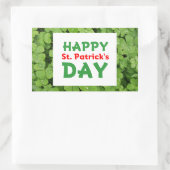 Happy St.Patrick's Day grünen Kleeblatt Aufkleber. Rechteckiger Aufkleber (Tasche)