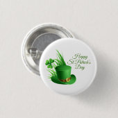 Happy St. Patrick's Day Gruß Button (Vorne & Hinten)